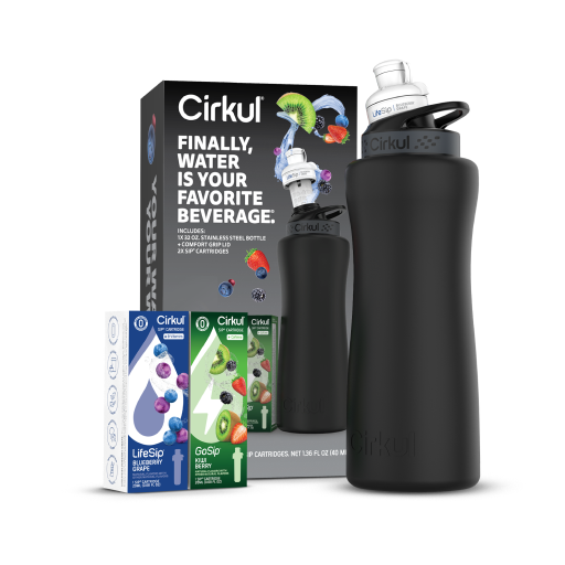 32oz. Matte Black Stainless Steel Bottle Starter Kit FZUL